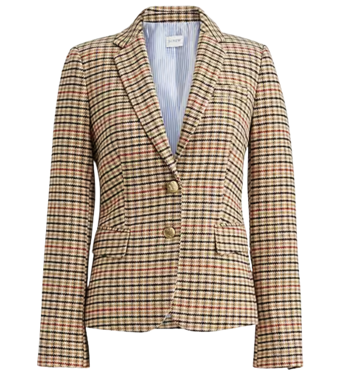 Herringbone Wool-Blend Schoolboy Blazer